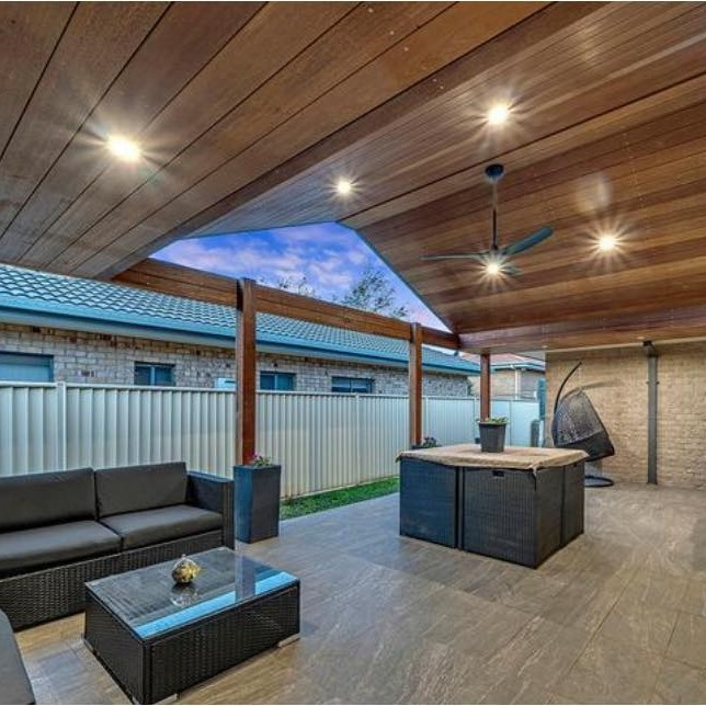 Patio ceiling lining and trim work