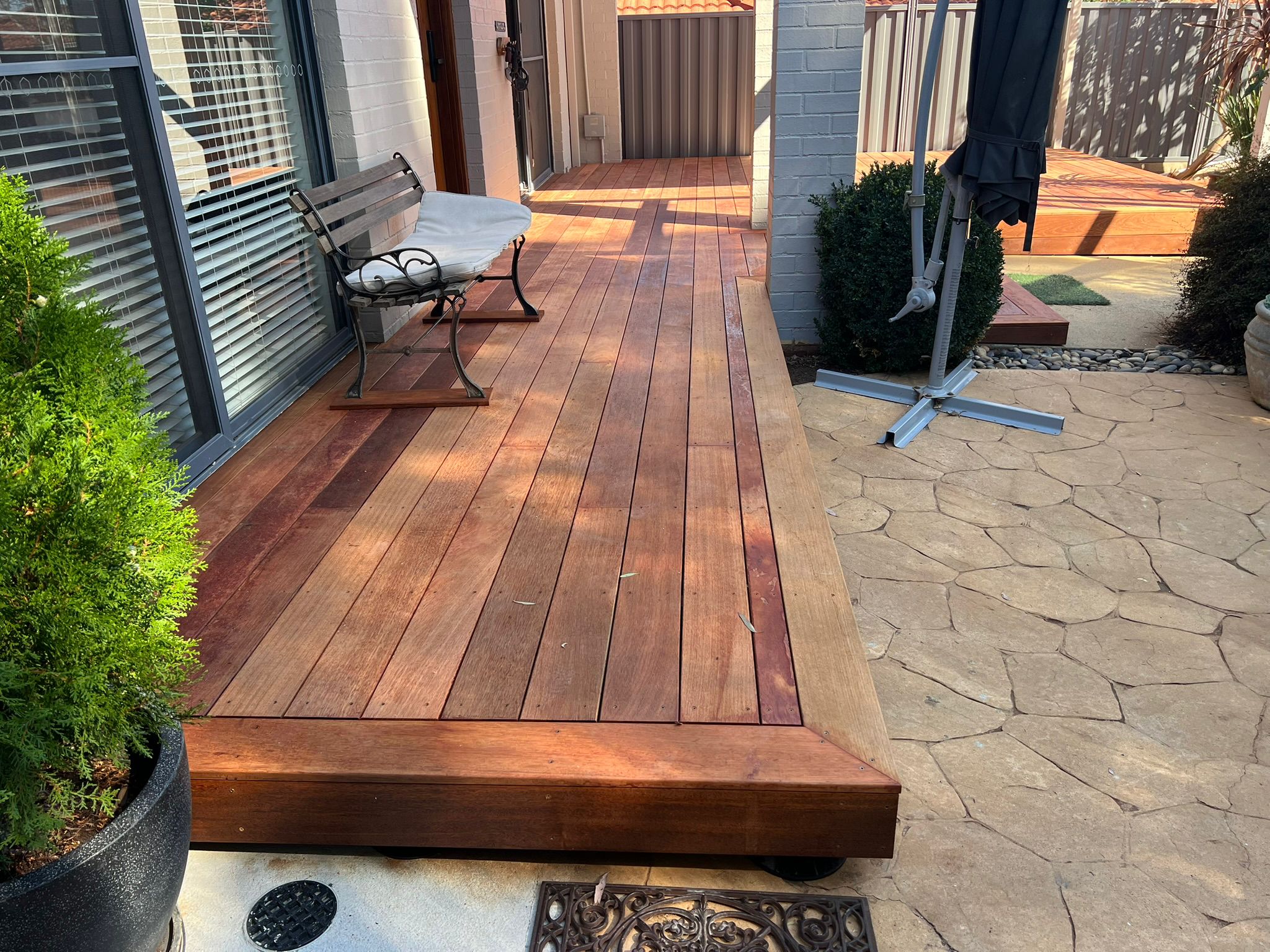 Carport with Flatdeck roof adjoining pergola structure, Bruce Canberra