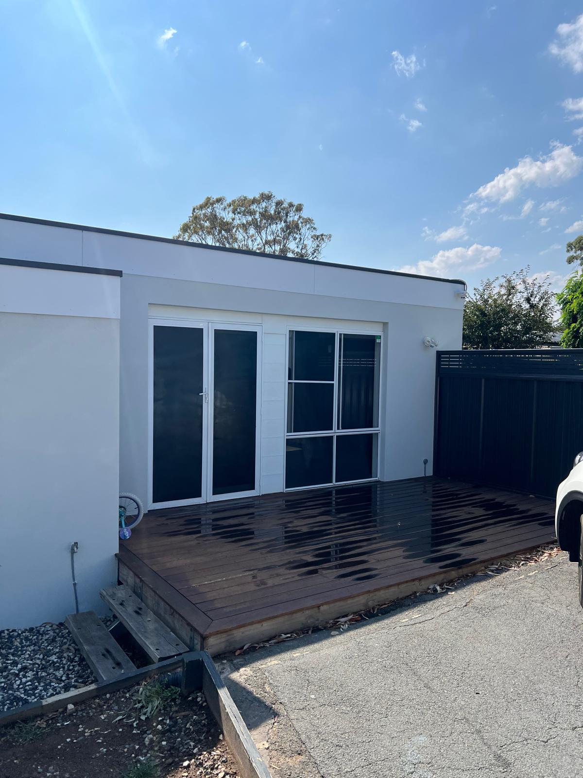 Pergola with Flatdeck roof and Colorbond fascia retrofit, Charnwood Canberra