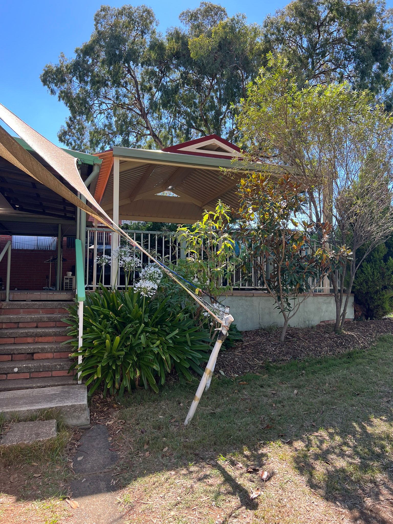 Freestanding Dutch Gable pergola with Trimdeck roof, Macquarie Canberra