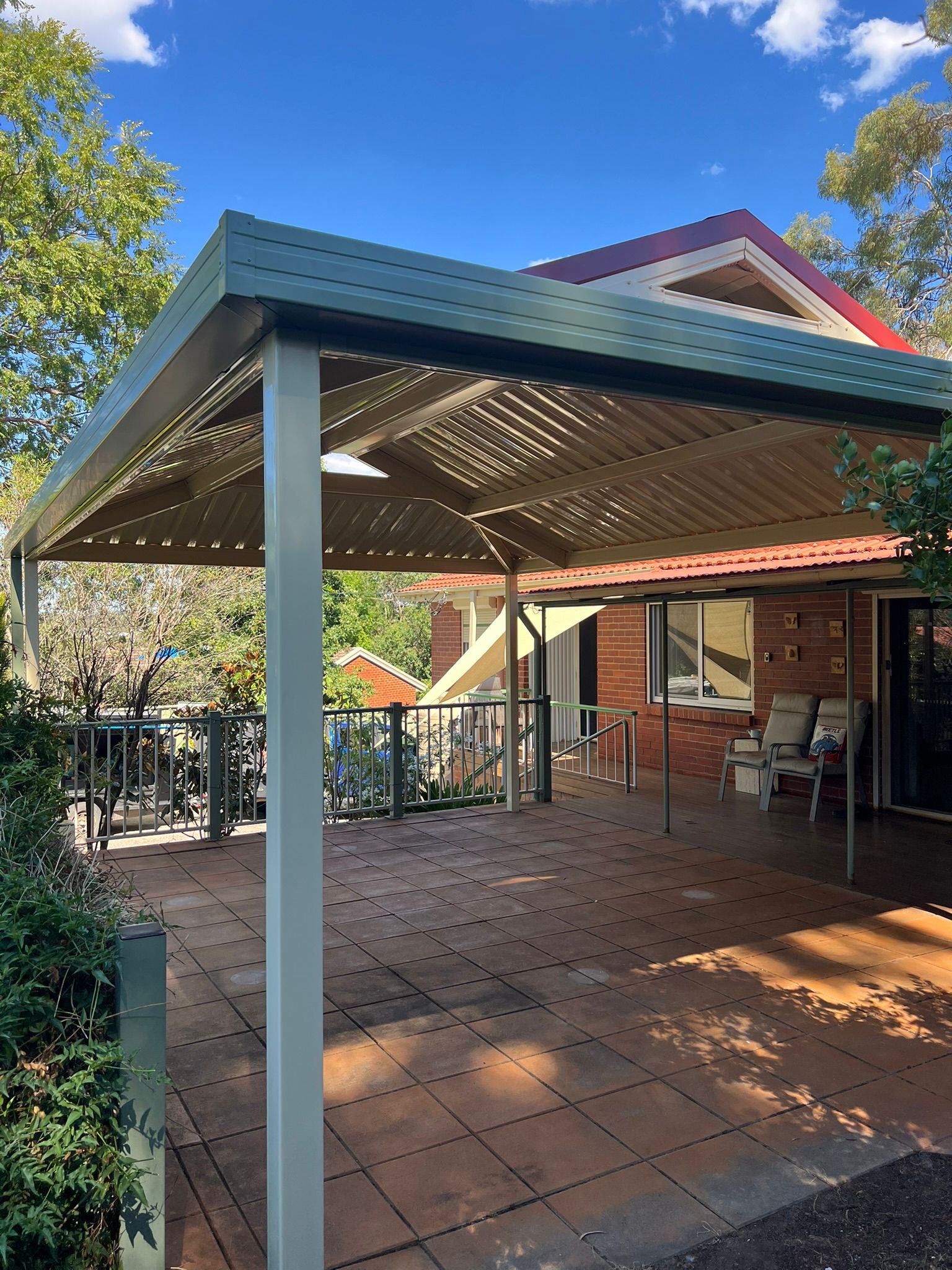 Macquarie — freestanding Dutch Gable pergola with Trimdeck