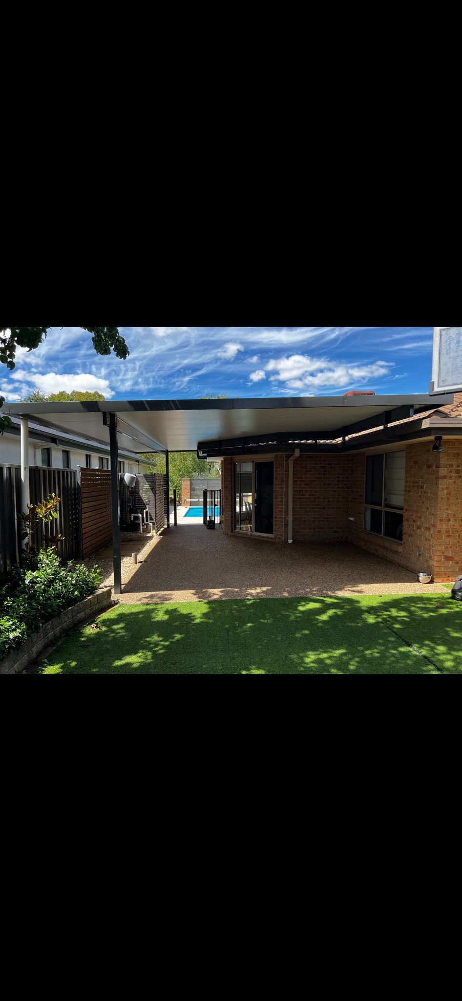Pergola and composite pool deck aerial, McKellar Canberra